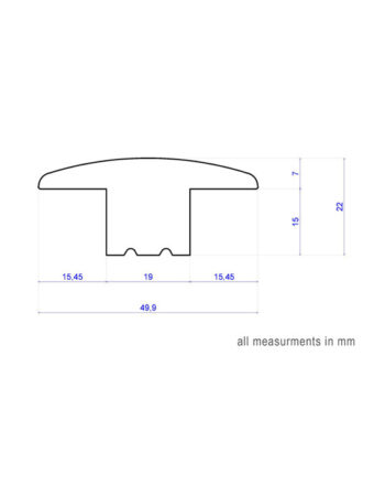 T-Section 15mm - 90x49x900-2700mm 2