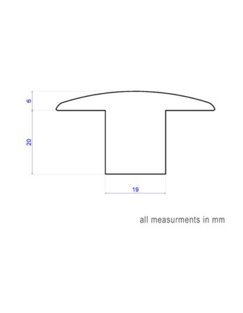 T-Section 20mm - 20x49x900-2700mm 2