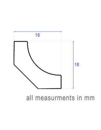 White Laminate Scotia - 16x16x2400 2