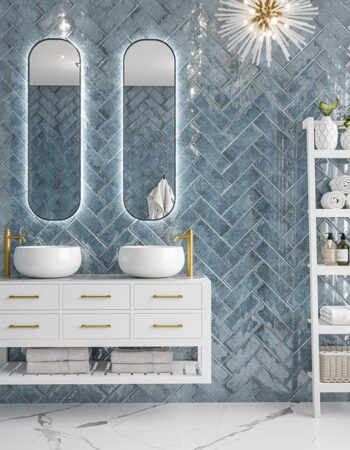 Como Showroom Blue Gloss Bumpy Ceramic Tile