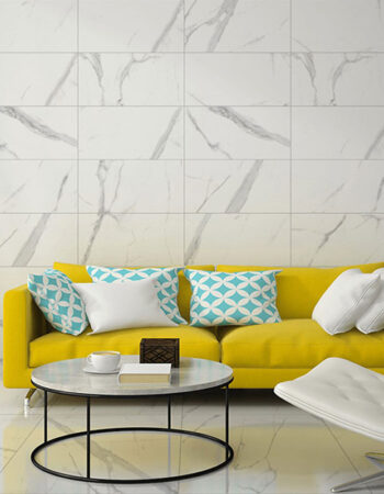 Calacatta Showroom White Polished Porcelain Tile 1