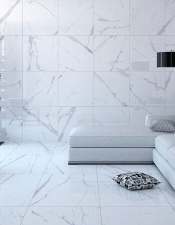 Calacatta Showroom White Polished Porcelain Tile