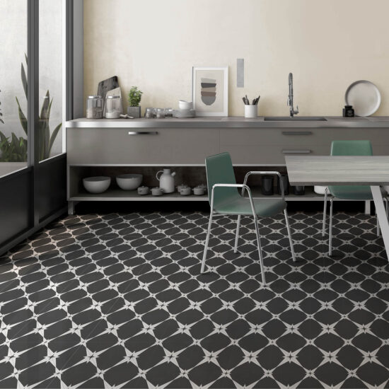 Polaris Black Diner Showroom Ceramic Tile