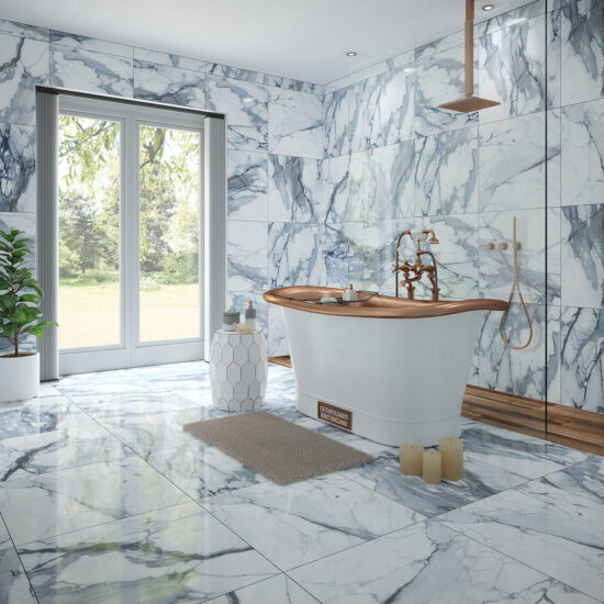 Tuscany Blue Bathroom Showroom Porcelain Tile