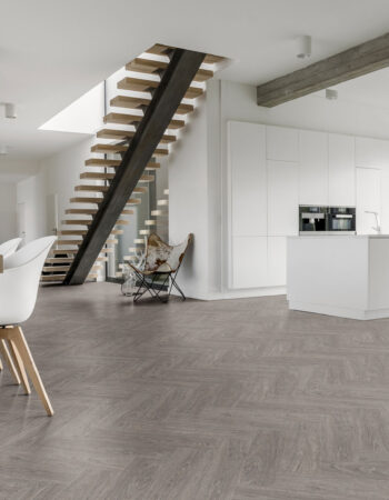 Luvanto Click Herringbone Showroom Washed Grey Oak 4x149x596mm Vinyl