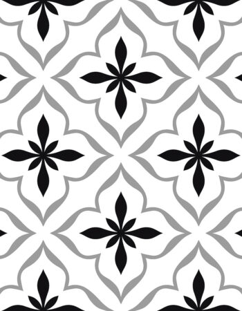 Antique Cube Pattern 200x200mm Black Matt Ceramic Tile