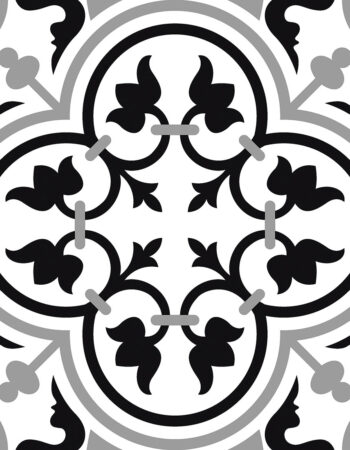 Classic Cube Pattern 200x200mm Black Matt Ceramic Tile