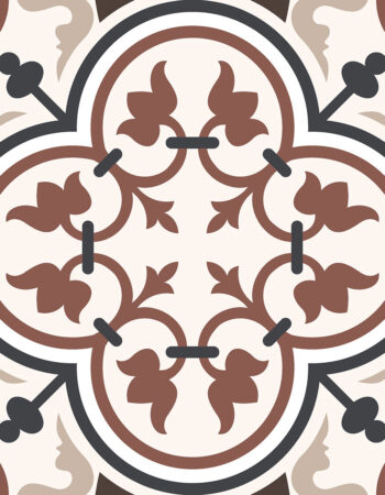 Classic Cube Pattern 200x200mm Brown Matt Ceramic Tile