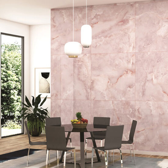 Onyx Soft Showroom 600x1200mm Pink Polished Porcelain Tile