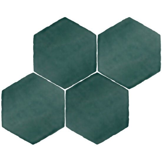 Teramoda Emerald 9cm Side Gloss Hexagon Glazed Ceramic Tile