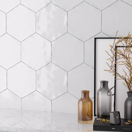 Teramoda Powder Showroom Side Gloss Hexagon Glazed Ceramic Tile