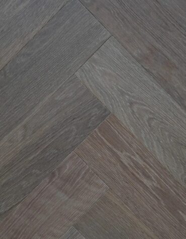 Herringbone Engineered Wood Flooring Smoke Grey UV Oiled Oak 14x90x450mm