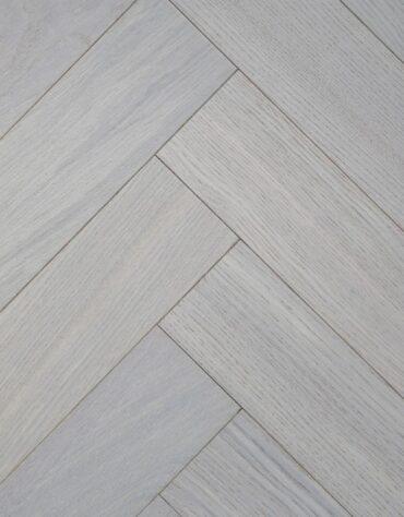 Herringbone Engineered Wood Flooring Brushed White UV Oiled 14x90x450mm