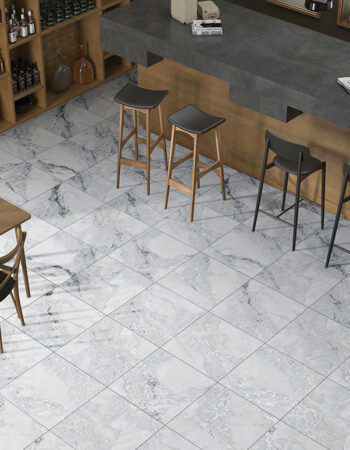 Marmara Ice 600x600mm White Matt Carving Showroom Pocelain Tile