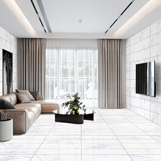 Alpi 300x600mm White Polished Porcelain Tiles Showroom