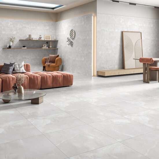 Elegant Onyx 300x600mm Bianco Matt Porcelain Tiles Showroom