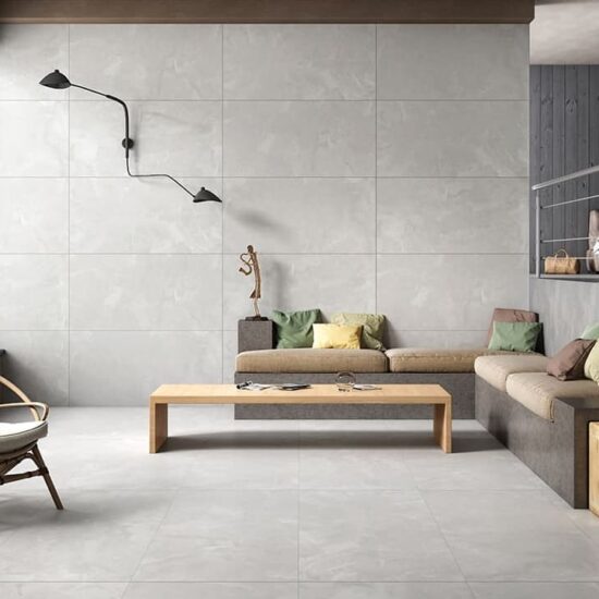 Elegant Onyx 600x1200mm Bianco Polished Porcelain Tiles Showroom