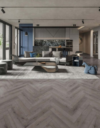 Laminate Herringbone Midnight Grey Oak 12x101x606mm Fhlh334 Showroom