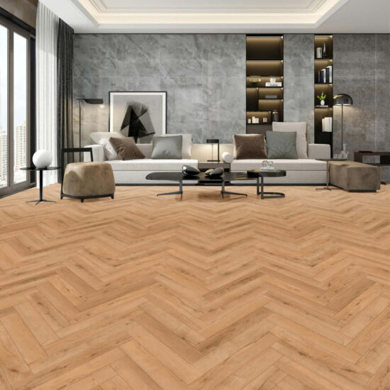 Laminate Herringbone Golden Oak 12x101x606mm Fhlh332 Showroom