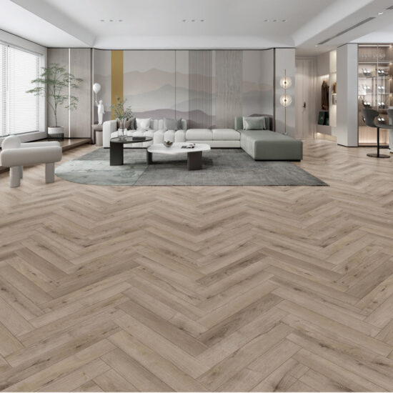 Laminate Herringbone Pebble Grey 12x101x606mm Fhlh333 Showroom