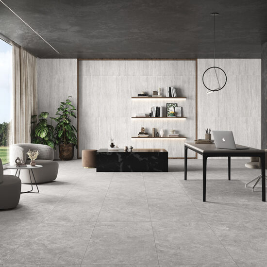 Mystical 600x1200mm Bianco Matt Vein Cut Porcelain Tiles Roomset