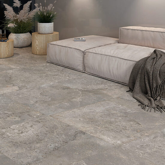 Portland 600x600mm Silver Matt Porcelain Tiles Showroom