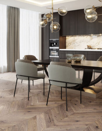 Chevron 14x130x725mm French Chateau Brushed Matt Lacquered