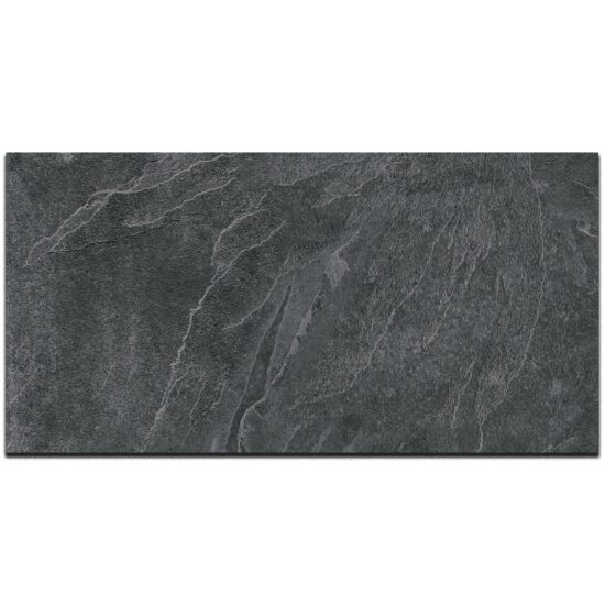 Salvador Slate Nero 9x300x600mm, 9x600x600mm, 10x600x1200mm Polished Porcelain Tile