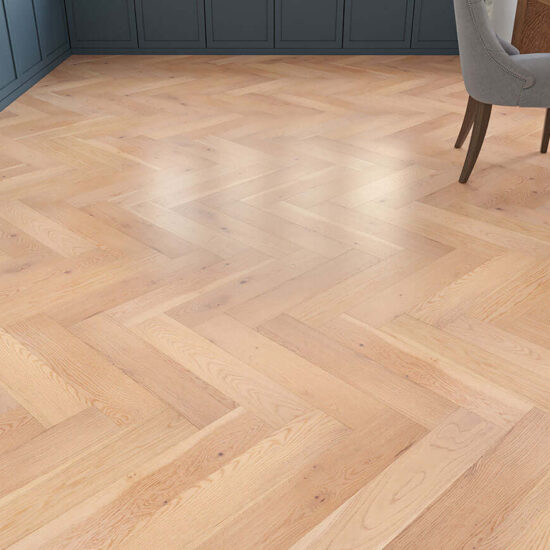 Salcey Engineered Herringbone Oak 15x125x600mm Showroom 1