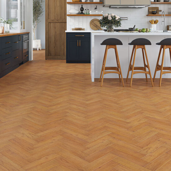 Burnham Engineered Herringbone Oak 10x80x300mm Showroom