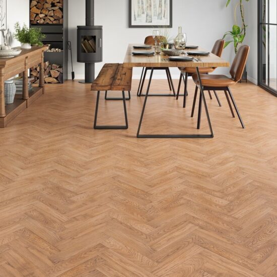 Dean Engineered Herringbone Oak 20x80x350mm Showroom