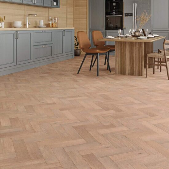 Hainault Engineered Herringbone Oak 14x90x300mm Showroom