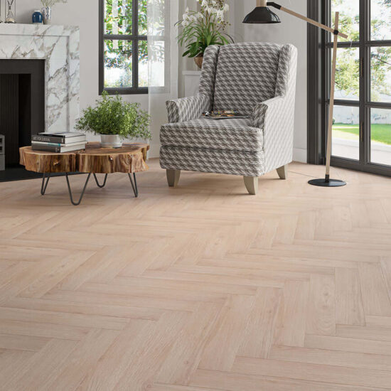 Oakleigh Herringbone Cliveden Laminate Oak 8x100x600mm Showroom