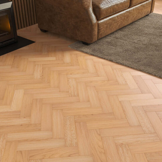 Heysham Engineered Herringbone Oak 10x80x300mm Showroom 1