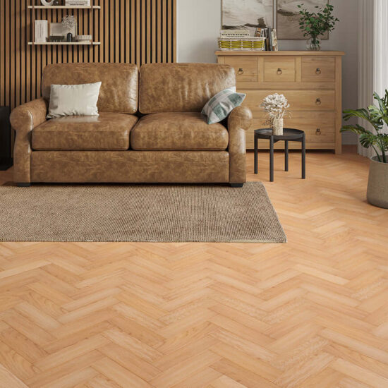 Heysham Engineered Herringbone Oak 10x80x300mm Showroom