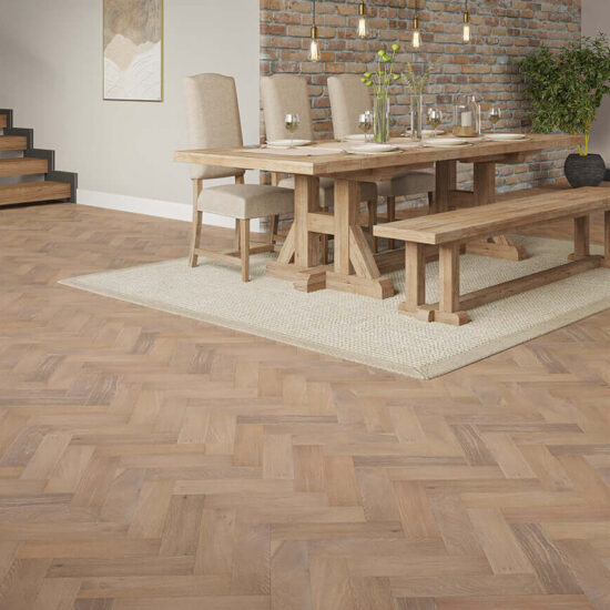 Regent Engineered Herringbone Oak 10x80x300mm Showroom