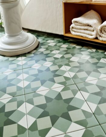 Hydra Ceramic Tile Green Patterned 2