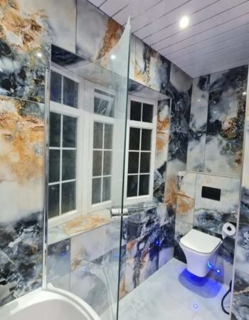 Pacific Blue Porcelain Bathroom Tile Showroom 1