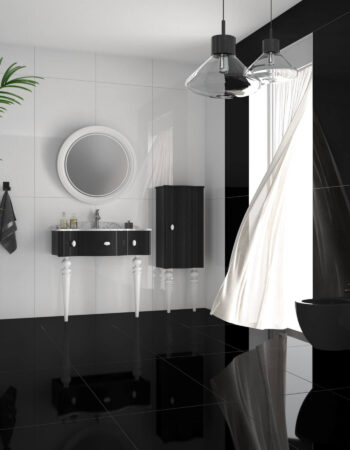 Parlak Polished Glazed Porcelain Tiles in modern bathroom interior