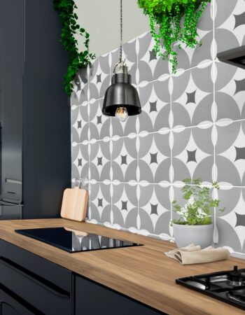 Agora Matt Ceramic Tile Grey Patterned Showroom