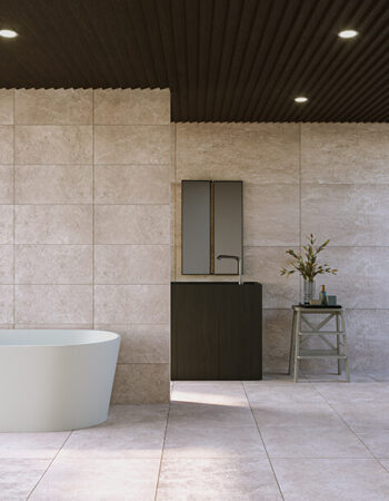 Siltstone Carving 600x1200mm Grey Matt Porcelain Tile Showroom